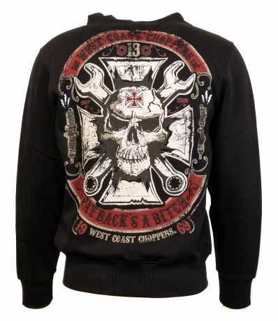 West Coast Choppers Mechanic Zip Hoodie Schwarz 3 West Coast Choppers Mechanic Zip Hoodie Schwarz – Bild 3