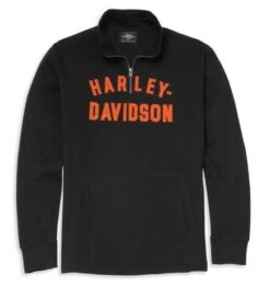 Harley-Davidson Racer Font 1/4-Zip Pullover Schwarz