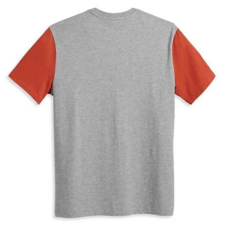 Harley-Davidson T-Shirt Road Captain Colorblock Grau/orange 2 Harley-Davidson T-Shirt Road Captain Colorblock Grau/orange – Bild 2