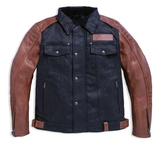 Harley-Davidson Jacke Jester Leder/Armalith Denim 1 Harley-Davidson Jacke Jester Leder/Armalith Denim