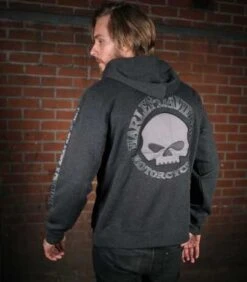 Harley-Davidson Skull Zip Hoodie, Grau -Harley Davidson Store 99107 18vm 5