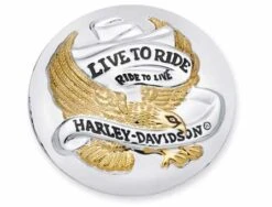 Harley Davidson Bremssattel-Zierscheibe Live To Ride Gold