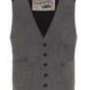 Rokker Tweed Weste Grau