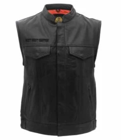 West Coast Choppers Og Classic Leather Riding Weste Schwarz